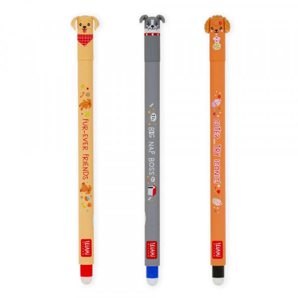 Stylo gel effacable Fur-ever Friends 3 pcs - Legami