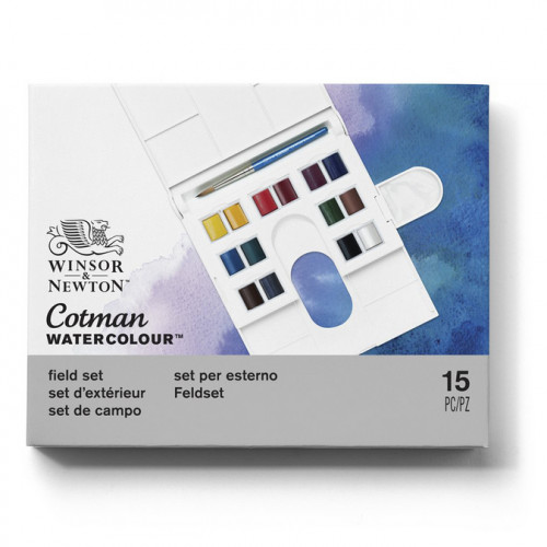 Compact Set aquarelle fine Cotman 14 demi-godets