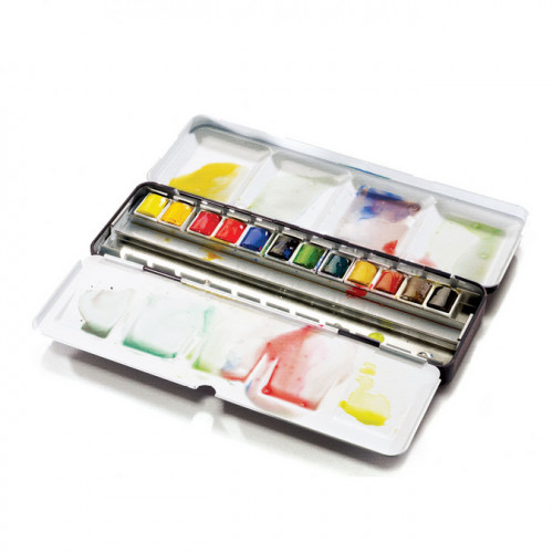 Boit métal aquarelle extra-fine Black Box 12 demi-godets