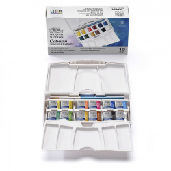 Boite Sketcher aquarelle fine Cotman 12 demi-godets