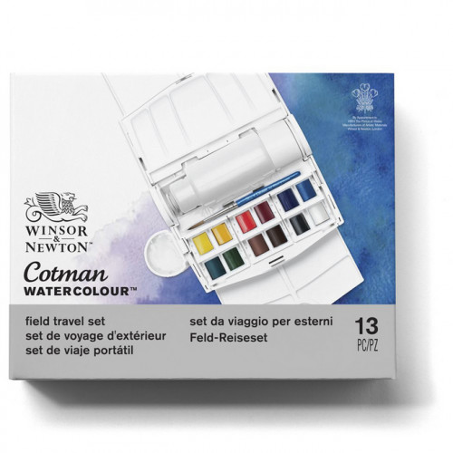 Field Box Plus aquarelle fine Cotman 12 demi-godets