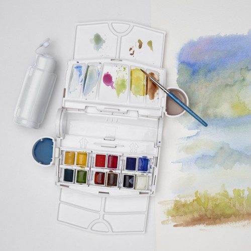 Field Box Plus aquarelle fine Cotman 12 demi-godets