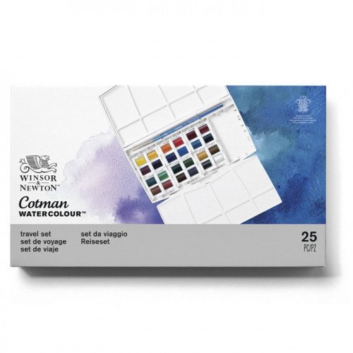 Boite Sketcher Plus aquarelle fine Cotman 24 demi-godets