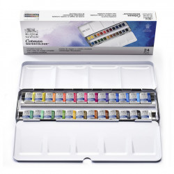 Boite Painting Plus aquarelle fine Cotman 24 demi-godets