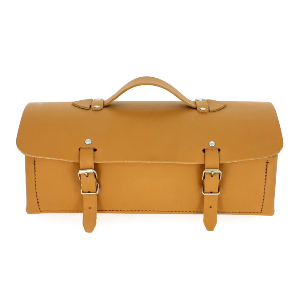 Sac de rangement en cuir 30 cm - Camel