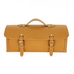 Sac de rangement en cuir 30 cm - Camel