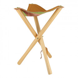 Siège pliant en cuir 50 cm - Camel
