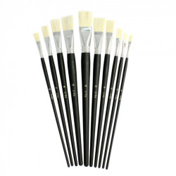 Set de 10 pinceaux naturels gouache - acrylique - huile