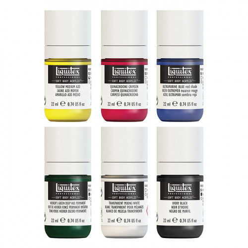 Acrylique Soft Body 6x22 ml - Mélangés