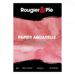 Bloc de papier aquarelle Premium A3 - 20 feuilles