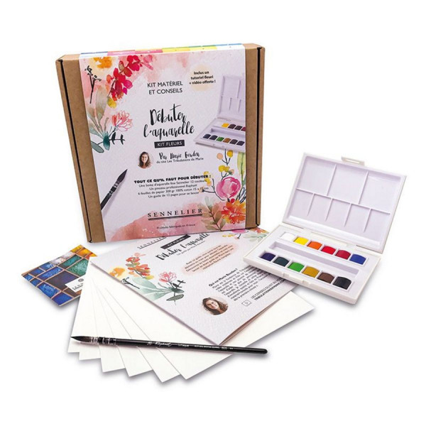 Coffret Débuter l'aquarelle Les tribulations de Marie