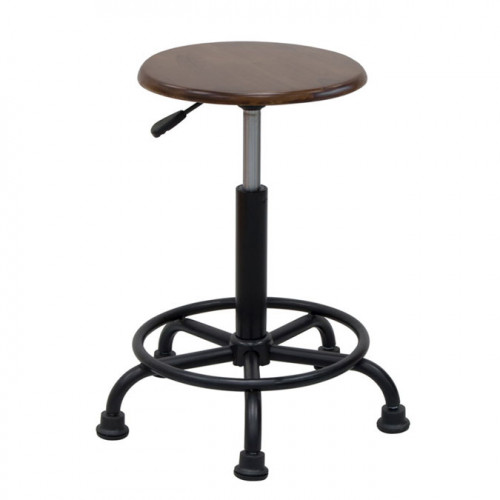 Tabouret roulant Rétro - Chêne rustique