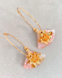 Boucles d'oreilles rose et or Sammie