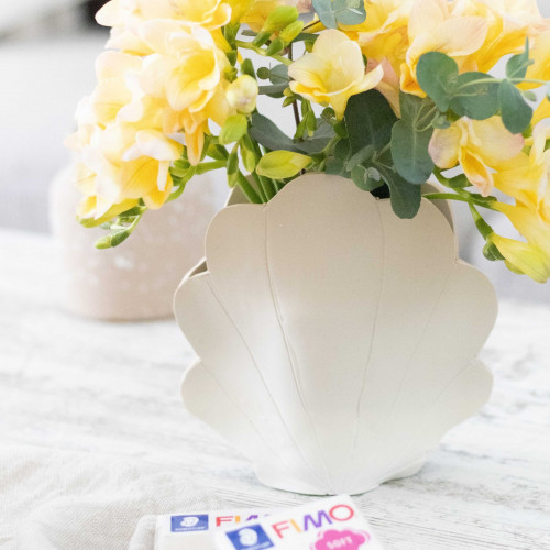 Upcycling vase coquillage