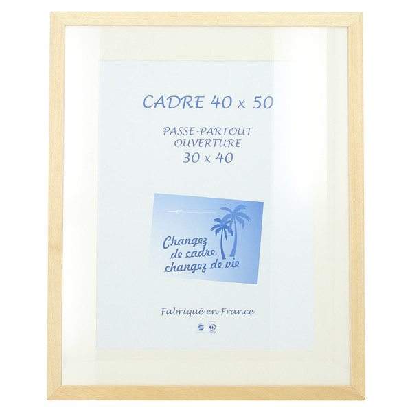 Cadre Gaëlle 20 brut 40 x 50 cm + passe-partout ouverture 30 x 40 cm