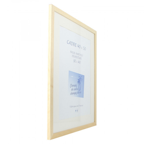 Cadre Gaëlle 20 brut 40 x 50 cm + passe-partout ouverture 30 x 40 cm