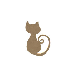 Chat assis en bois à décorer - Aladine