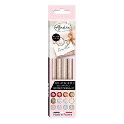 Pack  4 bâtons de cire nacrée pailletée - Aladine