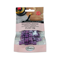 Sachet fleurs de cire à cacheter - Prune Nacré