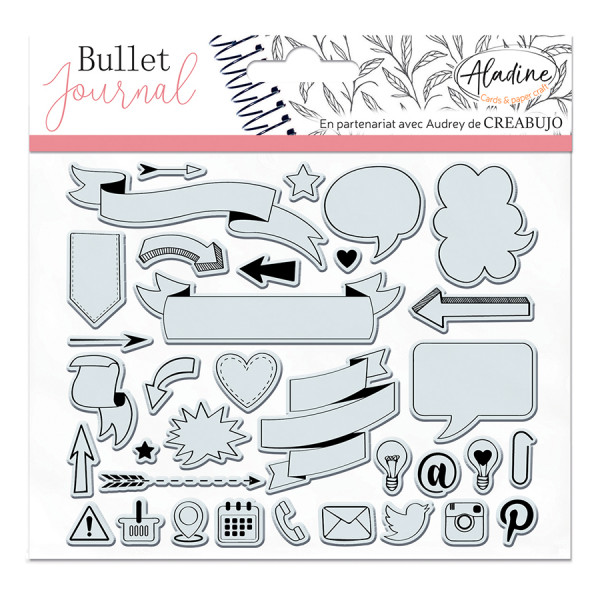 Tampon transparent Stampo Bullet Clear 13 pcs Bannières et icônes