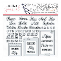 Tampon transparent Stampo Bullet Clear 13 pcs Organisation Mois