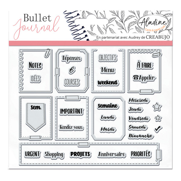 Tampon transparent Stampo Bullet Clear 13 pcs Organisation Semaine