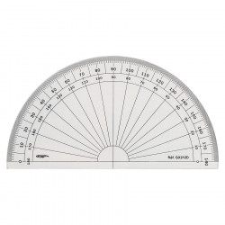 Rapporteur 1/2 cercle Degrés ø 13 cm