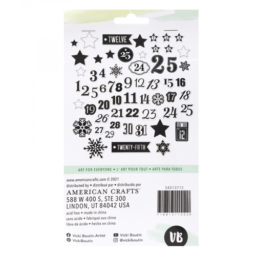 Chipboard Autocollant Evergreen and Holly Noël 60 pcs