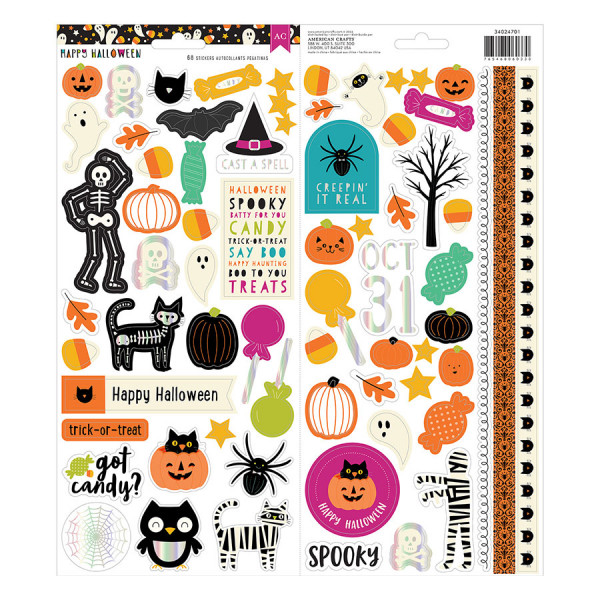 Happy Halloween Stickers 58 pcs