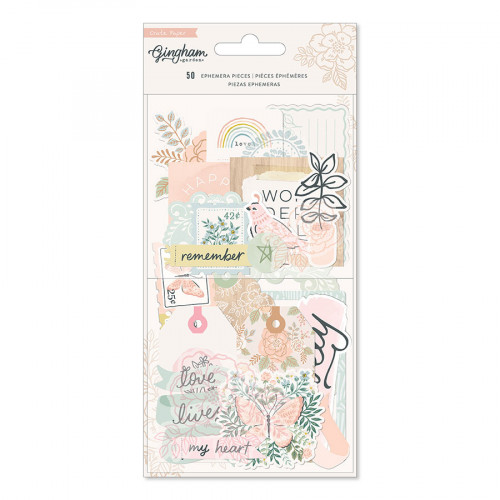 Gingham Garden Ephemera 50 pcs
