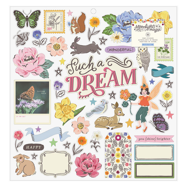 Moonlight Magic Stickers en mousse 52 pcs