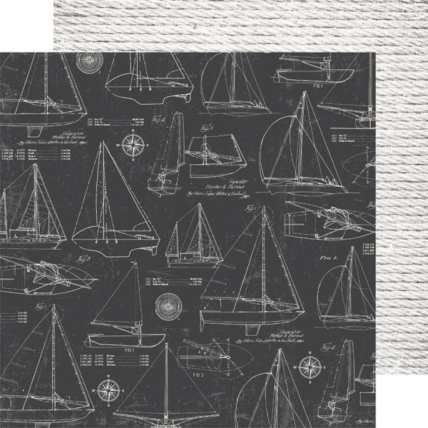 Set Sail Papier imprimé Sailboats Black