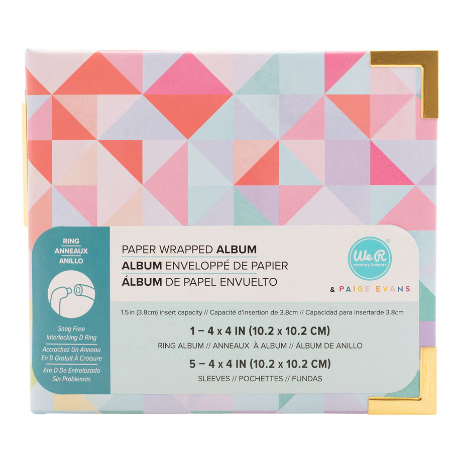 Album à 2 anneaux Paper Wrapped 10,2 x 10,2 cm Geometric
