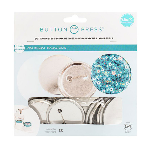 Button Press Recharge badges Large format 58 mm