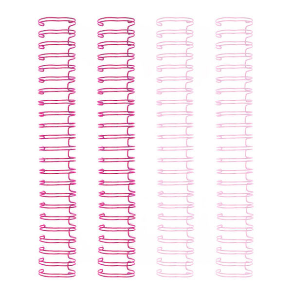 Spirales pour reliure 1,6 cm Rose 4 pcs