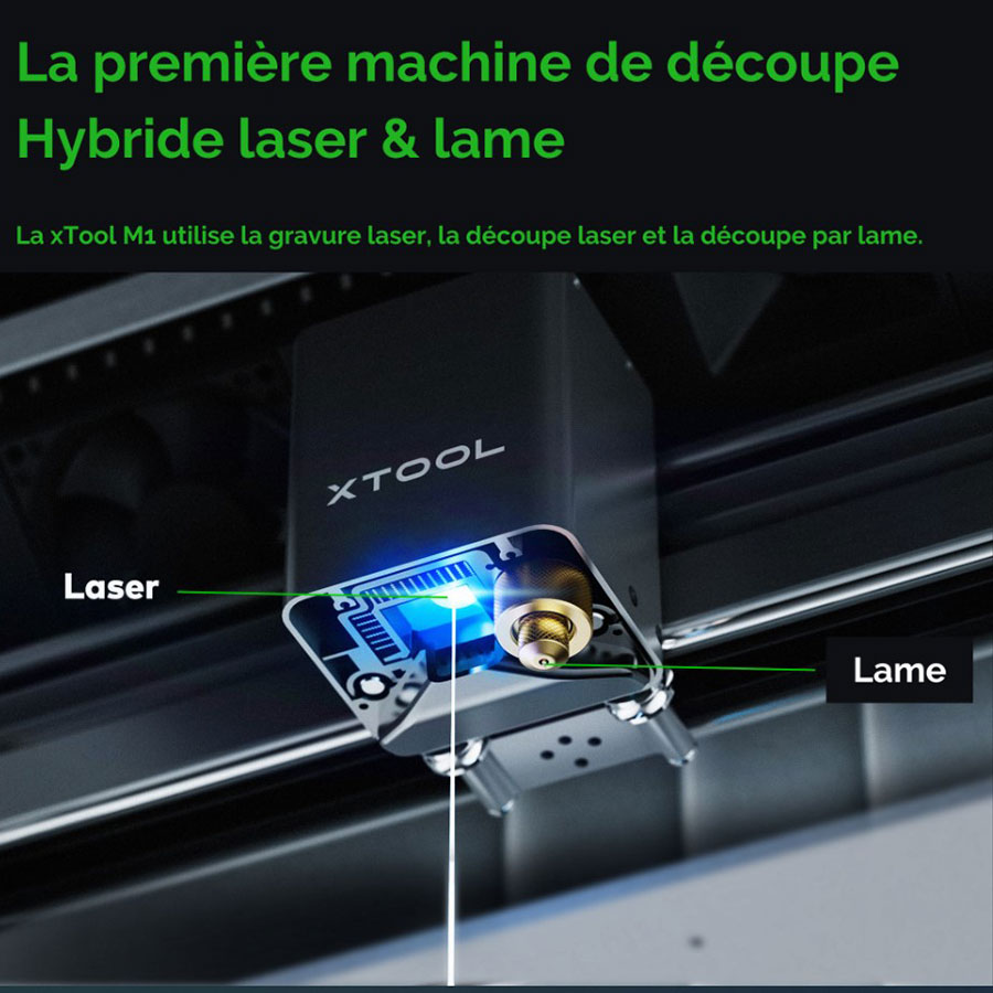 Machine de découpe laser et lame XTOOL M1 10W - Scrapmalin