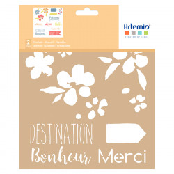 Pochoir Kraft 20 x 20 cm Couleurs Nature Textes