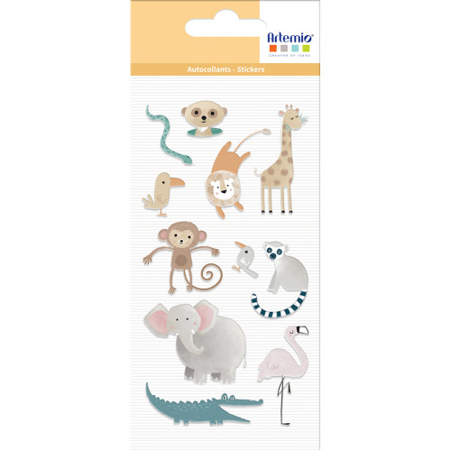 Stickers Puffies Safari Animaux