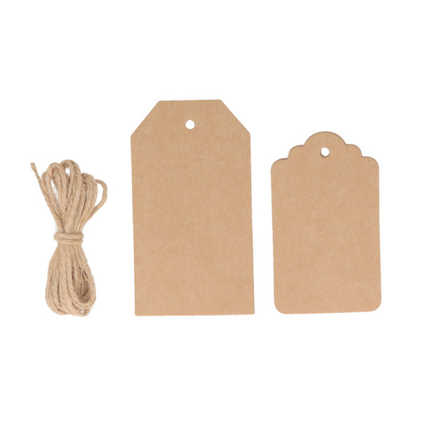 Étiquettes Kraft + Ficelle 12 pcs