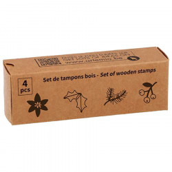 Tampons Bois Set Woodsy Xmas Feuilles