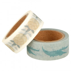 Ruban Adhésif Masking Tape 2 pcs 15 mm x 5 m Safari