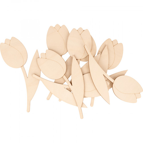 Silhouettes en bois 16 pcs Tulipes