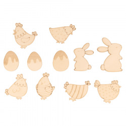 Mini Silhouettes en bois 20 pcs Poulettes