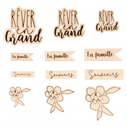 Mini Silhouettes en bois 20 pcs Rêver