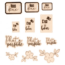 Mini Silhouettes en bois 20 pcs Nous Deux