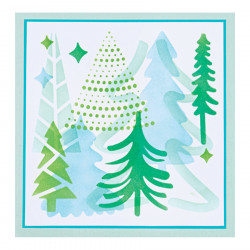 Pochoirs à plusieurs couches 15 x 15 cm 4 pcs Doodle Trees