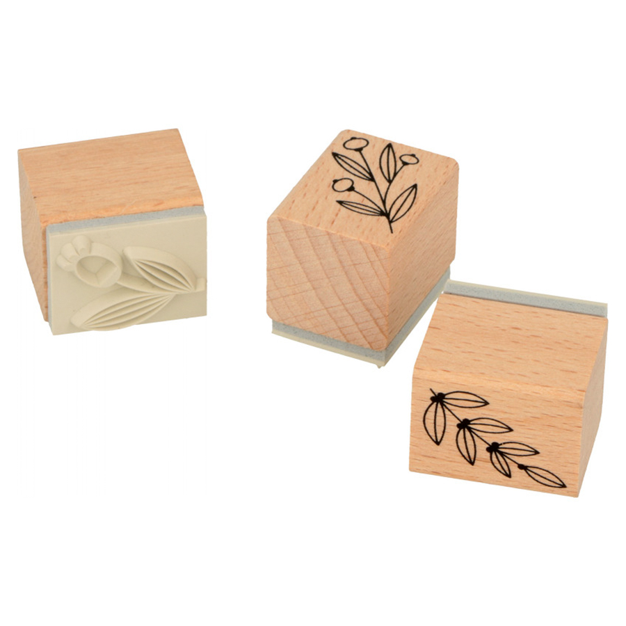 Artemio Établir Boîte Kraft En Bois De Tamp Tampons