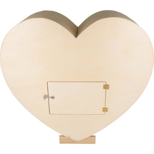 Urne cœur en bois 35 x 33,5 x 13 cm