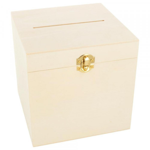 Urne carrée en bois 17 x 17 cm
