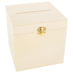 Urne carrée en bois 17 x 17 cm